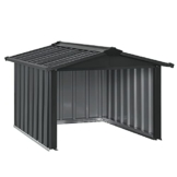 Juskys Metall Mähroboter Garage mit Satteldach - 86 × 98 × 63 cm - Sonnen- & Regenschutz für Rasenmäher — anthrazit - Rasenroboter Carport - 1