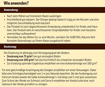 Substral Naturen 6in1 Komplett Rasendünger, mit Sofort und Langzeitwirkung mit Extra Kalk und Kalium, 270 m², 20 kg - 10