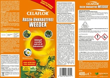 Celaflor Rasen-Unkrautfrei Weedex, Unkrautvernichter zur Bekämpfung von Unkräutern im Rasen, 400ml Konzentrat - 7