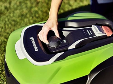 Greenworks Mähroboter Optimow 10 GRL110 (Akku-Rasenmäher selbstfahrend bis 1000m² smart GreenGuide app bis 35% Steigung 20-60mm Schnitthöhe bis zu 70min Mähzeit besonders leise mit Ladestation) - 8